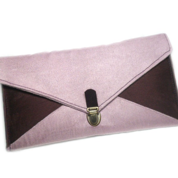 Pochette chic femme Pochette soirée Pochette mariage Pochette cocktail Pochette élégante Pochette rose prune Pochette vegan Cadeau dame chic