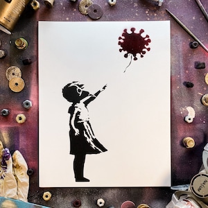 Banksy inspired Spray Paint Painting / Stencil Art / Street Art / Graffiti