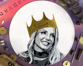 Britney Spears on Vinyl Record | Free Britney | Stencil Art | Spray Painting