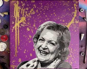 Betty White | The Golden Girls | Stencil Art | Spray Paint Painting