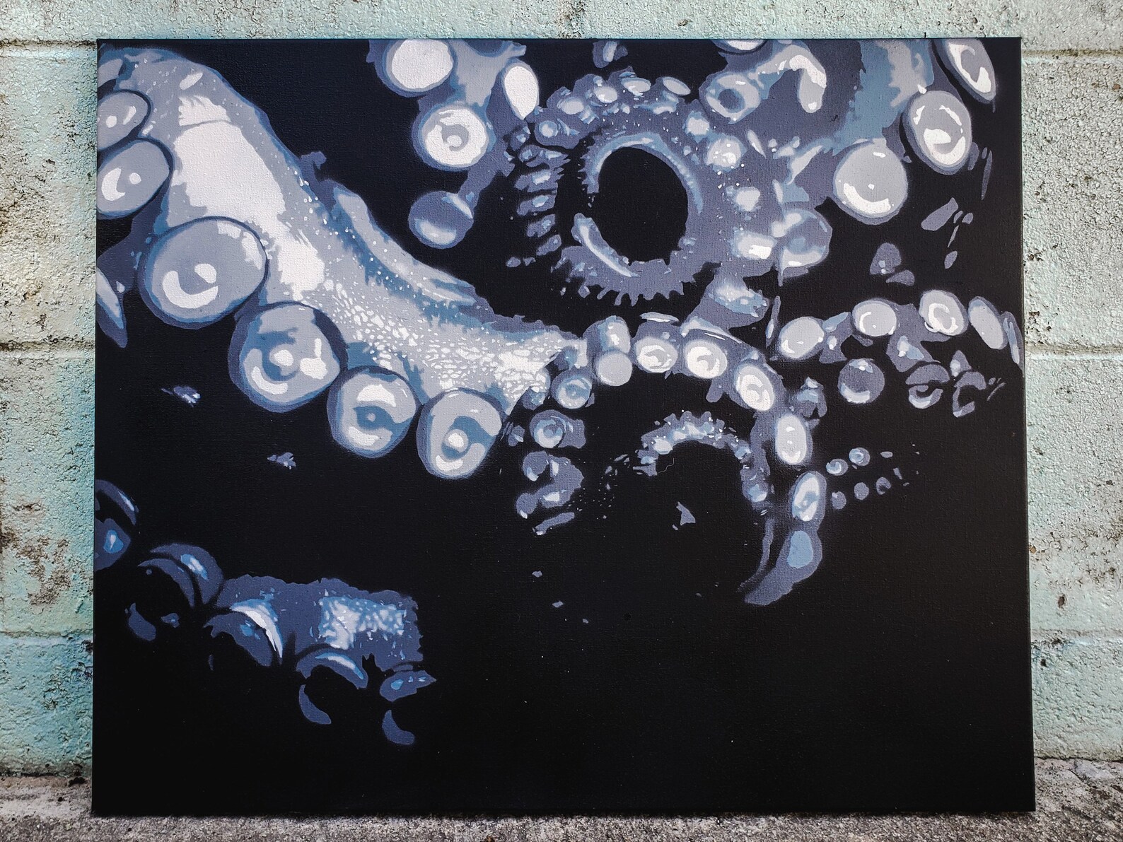 Octopus Portrait / Stencil Art / Spray Paint Painting / Ocean Etsy