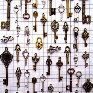 Réplique vieilles clés Steampunk en vrac breloques mixtes bijoux mariage gothique perles pendentif Collection Reproduction vintage artisanat antique zz