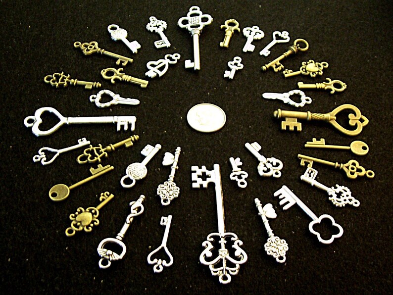 Replica Victorian Lot Skeleton Keys Bulk Charms Jewelry Etsy
