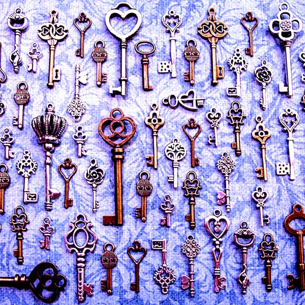 Replica Old Skeleton Flying Keys To Hope Vintage Antique Estate Bulk Charm Jewelry Steampunk Wedding Bead Pendant Windchimes Craft Mobile