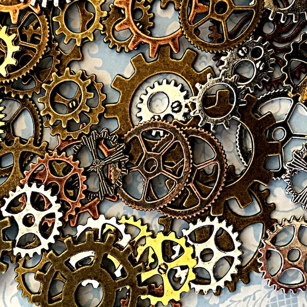 Steampunk Gears Sprocket Wheels Grandfather Clockwork Dial Cogs Buttons Watch Face Teeth Timer Parts Button Charms Jewelry Beads Crafts zz