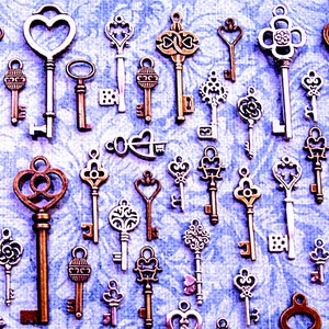 Replica Bulk Old Skeleton Keys Vintage Antique Replica Charms Jewelry Steampunk Wedding Bead Supplies Pendant Collection Reproduction Craft Bild 2