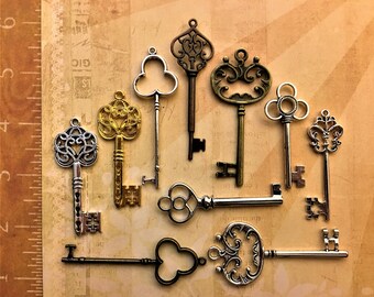 Generic Replica Old Keys Skeleton Lock Vintage Jewelry Antique Wedding Invitation Escort Cards Invitations Valentine's Day Gift Package