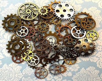 New Gears Steampunk Sprocket Wheels Grandfather Clockwork Dial Cogs Buttons Watch Face Teeth Timer Parts Button Charms Jewelry Beads Crafts