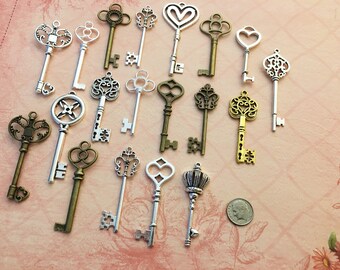 Royal Historical Replica Fancy 2 - 2.5" Skeleton Keys Lock Vintage Jewelry Antique Wedding Invitation Announcement Save Date Craft Steampunk
