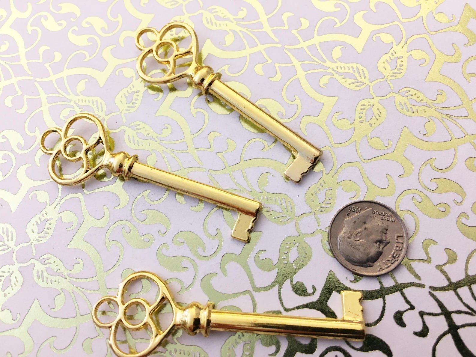 2.5” Keys Large Replica Big Skeleton Charms Steampunk Wedding Filigree ...