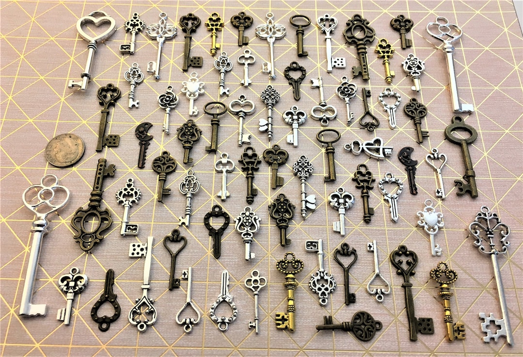 Replica Lot Metal Keys Bulk Skeleton Vintage Antique Jewelry Wholesale ...