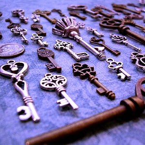 Replica Bulk Old Skeleton Keys Vintage Antique Replica Charms Jewelry Steampunk Wedding Bead Supplies Pendant Collection Reproduction Craft Bild 4