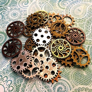 Gears Cogs Steampunk Buttons Watch Parts Sprocket Washer Button Sprocket Clock Timer Parts Charms Jewelry Gothic Beads Hands Crafts
