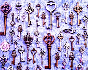 Fabulous Replica Party Fashion Steampunk Skeleton Key Vintage Jewelry Bulk Costume Charms Beads Crafts Steam Punk Wind Chimes Collage Rustic