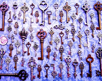 Assorted Replica Party Fashion Steampunk Skeleton Key Vintage Jewelry Bulk Costume Charms Beads Crafts Steam Punk Wind Chimes Collage Rustic