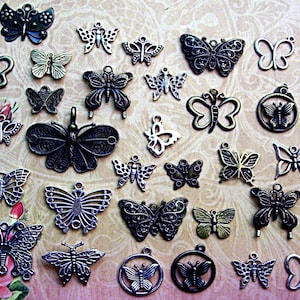Insect Arthropod Animal Butterfly Fly Wings Thorax Charms Jewelry Steampunk Beads Supplies Pendant Bugs Beetle Bee Moth Wasp Gnat Crafts
