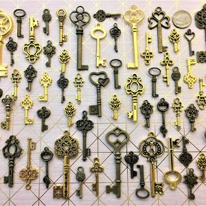 69 Type Bronze Vintage Skeleton Keys Vintage Keys Charms Skeleton Key Set 