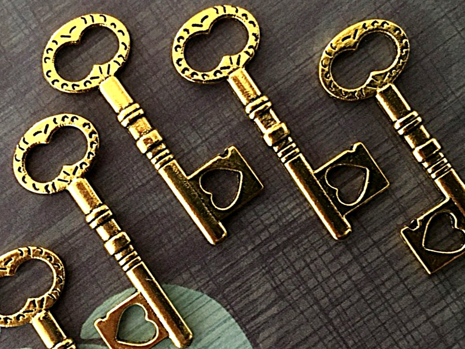 60 Key Charms Skeleton Keys Craft Supply Steampunk Scrapbook Door Gate Key NP49 