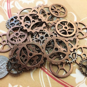 BRASS Cogs Steampunk Gears Buttons Watch Parts Ticker Timer Sprocket Cogwheel Fancy Wheel Charms Clock Wheel Beads Crafts Bit Spring