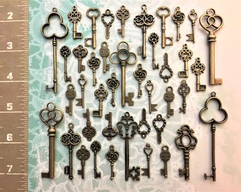 Old Art Vintage Skeleton Rare Decoration Antique Keys Gate Church Wind Chimes Steampunk Charms Jewelry Wedding Beads Supply Craft Pendant zz