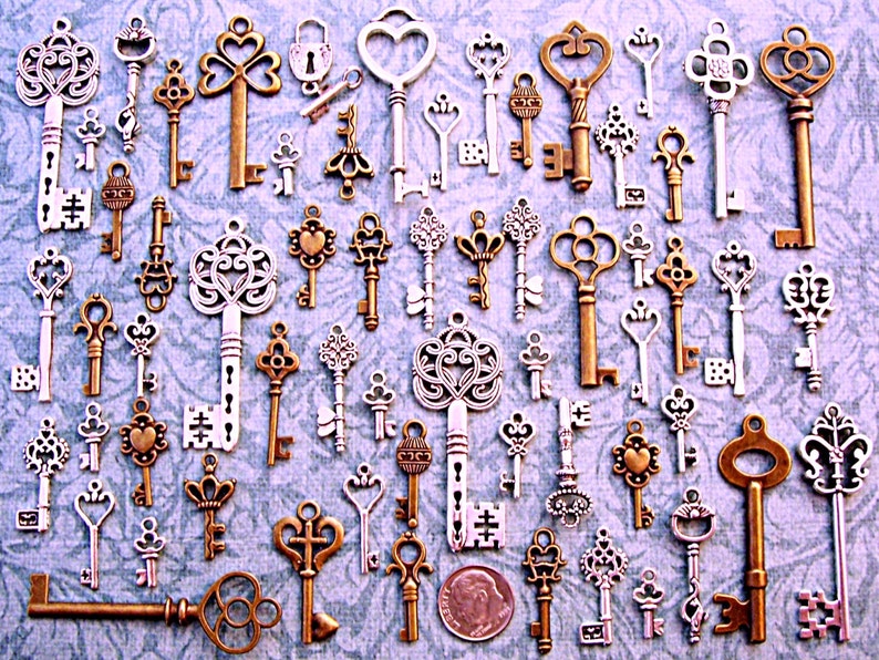 Keys to Spirit Replica Mixed Alloy Barrel Artistry Cast Iron Ornamental Anniversary Wineglass Charms Clock Scrapbook Supplies Wonderland