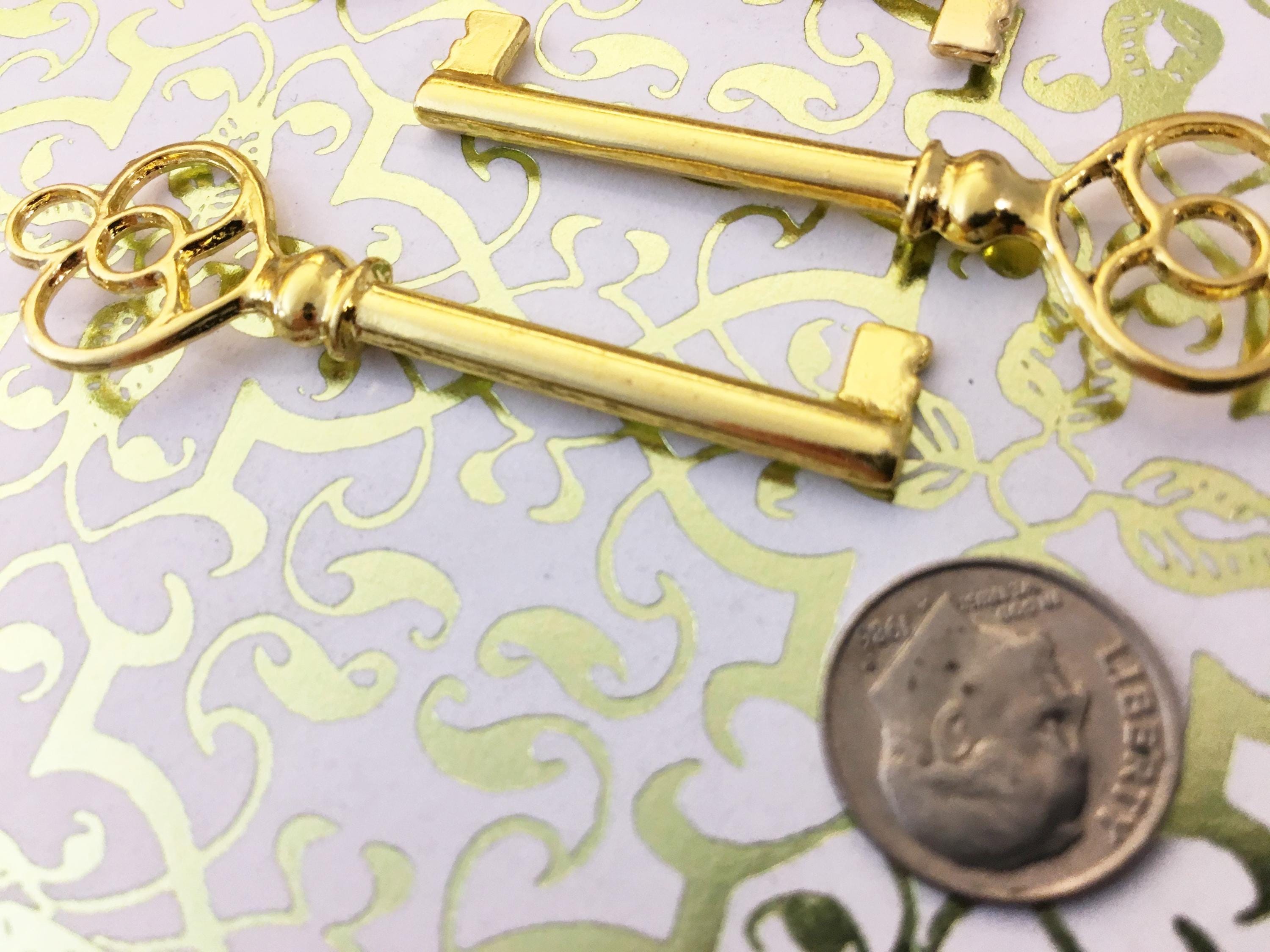 2.5” Keys Large Replica Big Skeleton Charms Steampunk Wedding Filigree ...