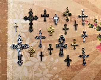 Prayer Cross Crucifix Rood Tree Cruciate Jesus Symbol Love Redemption Rebirth Charms Bracelet Pendants Necklace Earrings Crafts Decoration