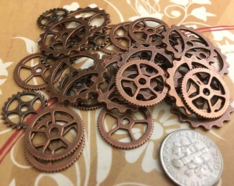 Brass Silver & Copper Steampunk Gears Cogs Buttons Watch Parts Ticker Timer Sprocket Wheels Charms Clock Wheel Beads Supplies Crafts Spring