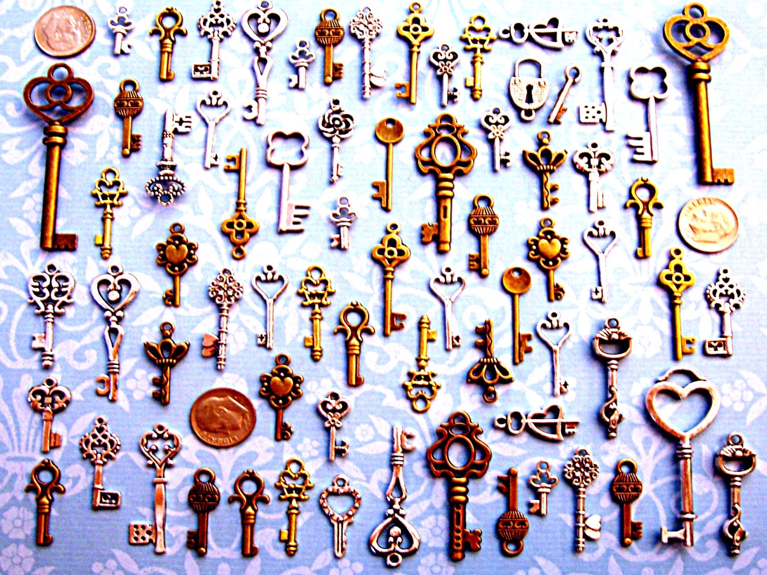 stk Halskæde Bulk Keys Bulk Charms Halskæde Pendant Mini Fake Keys