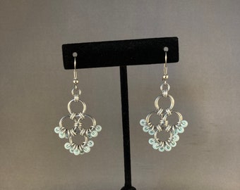 Light Blue Japanese 10-2 Chainmail Earrings