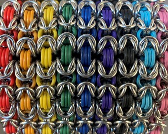 Custom Colors Rubber Chainmail Bracelet