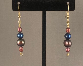 Gold Freshwater Pearl Earrings