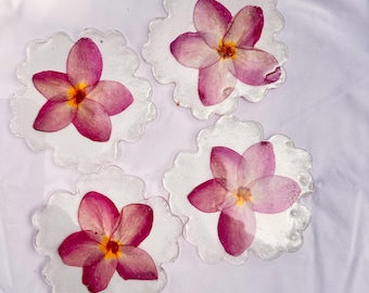 Plumeria and resin coasters - real flower! The “oops”