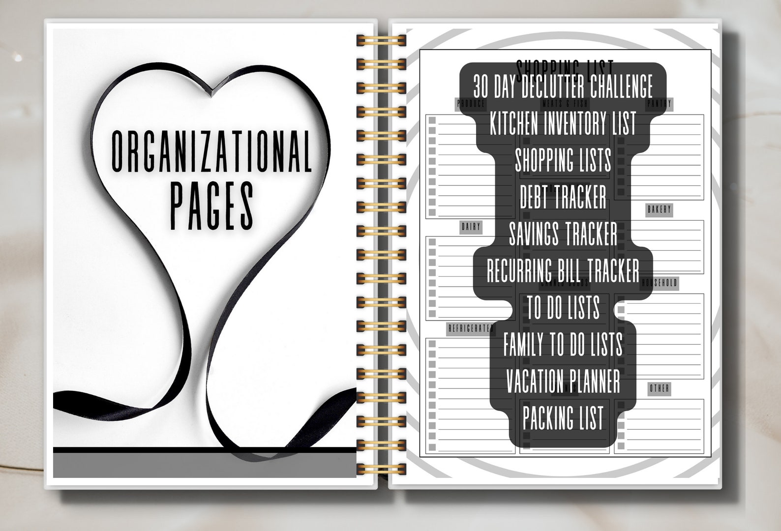 Black and White Printable Planner Home Management Household - Etsy