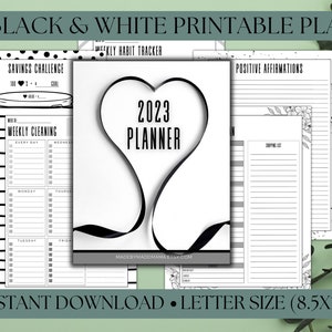Black and White Printable Planner Home Management Household - Etsy