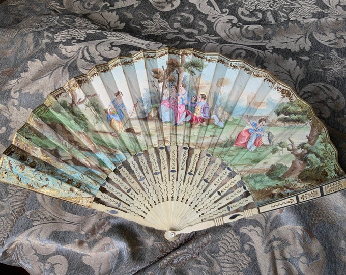 Antique C.1850 Victorian Hand Fan - Etsy
