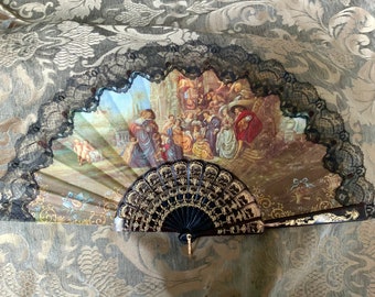 Hand Fan with 17th Century Ruben’s Scene