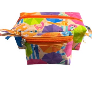 Strand und Pool Regenschirm Handgemachte Zubehör Tasche Gefütterte Boxy Beutel, Kulturtasche, Reise, Kosmetiktasche, Geschenk für Strand oder Pool Liebhaber (B347)