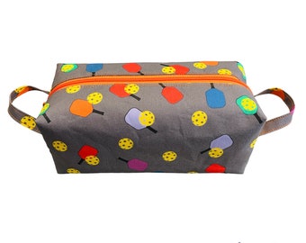 PickleBall Toiletry Bag, Handmade  Dopp Bag, Zippered Pouch, Lined Boxy Pouch, Dopp Kit, Travel Bag, Toiletry Storage (B184)