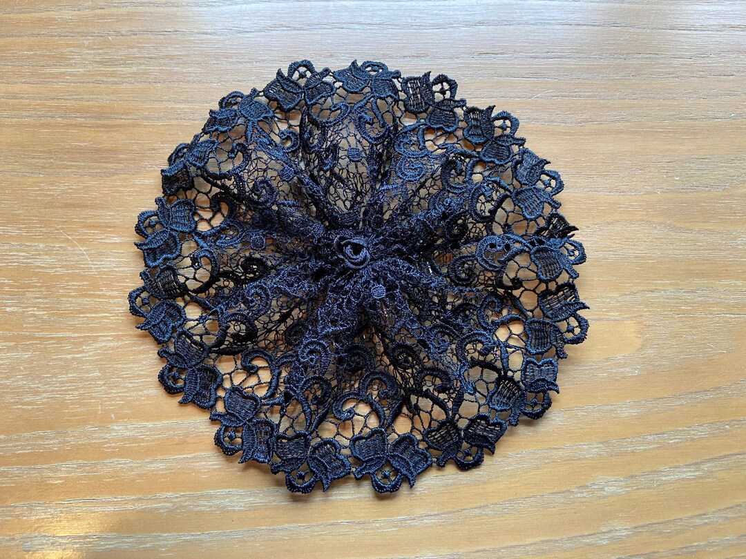 Handmade Black Lace Doily Head Cover, Women's Kippah, Lady's Yarmulke
