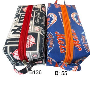 New York Baseball Team handgefertigte Kulturtaschen, Dopp Bag, Reißverschlussbeutel, gefütterter Boxy-Beutel, Aufbewahrung, Reisen, Accessoires (B136, B155)