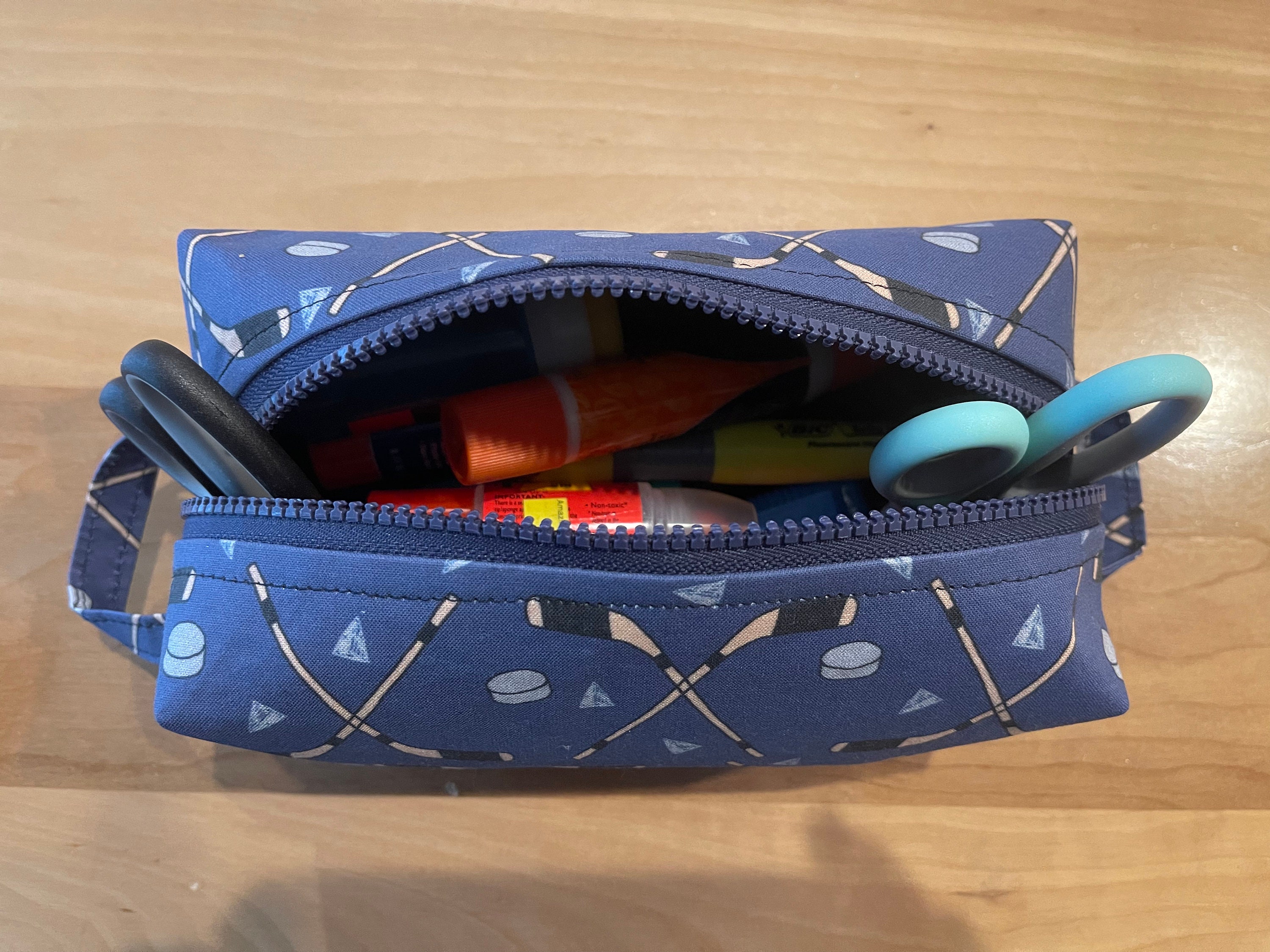 Hockey Toiletry Bag Handmade Dopp Bag Zipper Pouch Lined Etsy