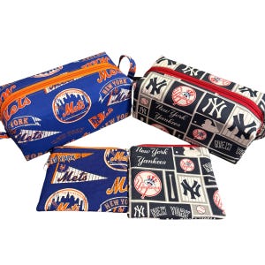 New York Baseball Team Handmade Toiletry Bags, Dopp Bag, Zipper Pouches, Lined Boxy Pouch, Storage, Travel, Accessories (B136, B155)