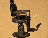 Barbers Chair Print Antique Artwork Hair Salon Wall Art Vintage Print with Antique Paper Style Background No.2143 B2 8x8 8x10 11x14