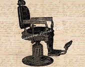 Barbers Chair Art Print Wall Art Home Decor Antique Artwork with Aged Script Paper Style Background No.2143 B9 8x8 8x10 11x14