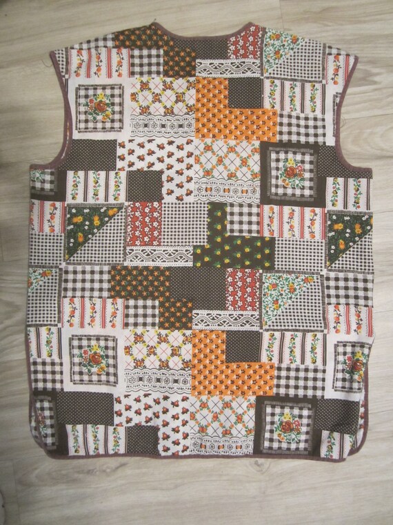 Vintage Vest Apron - Patchwork Look - Polyester/c… - image 3