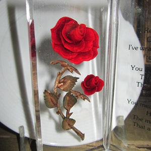 Vintage "Bircraft" Original Sammlerstück Echte Rose ""For You Mother"" Geschenk Plakette."