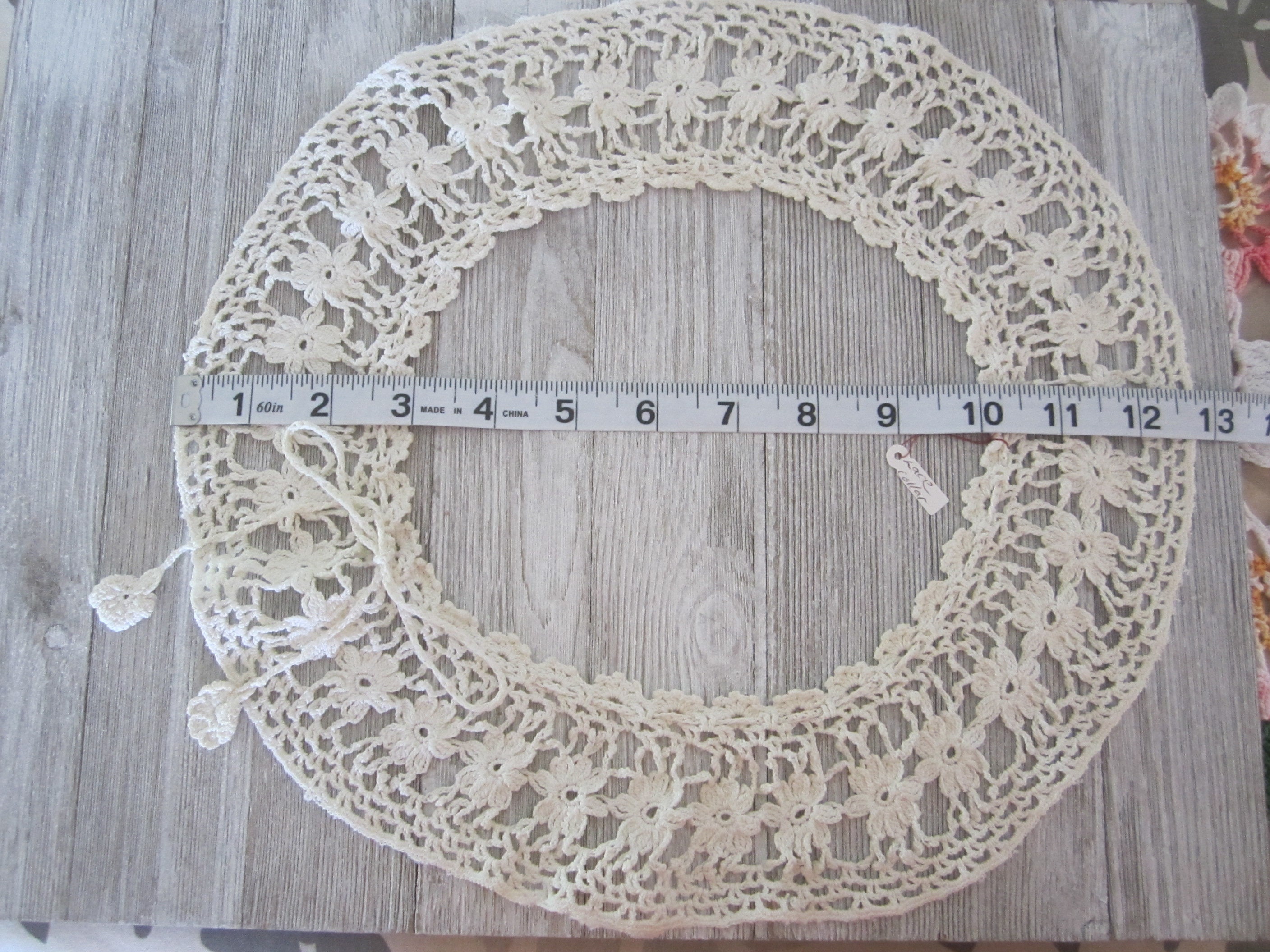 Vintage Cremefarbenes Gehäkeltes Baumwollhalsband | Etsy