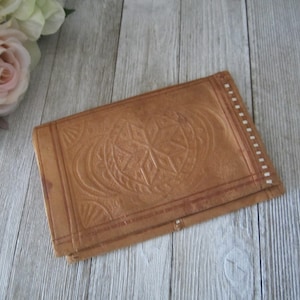 Vintage mexikanisches hellbraunes Leder Portemonnaie
