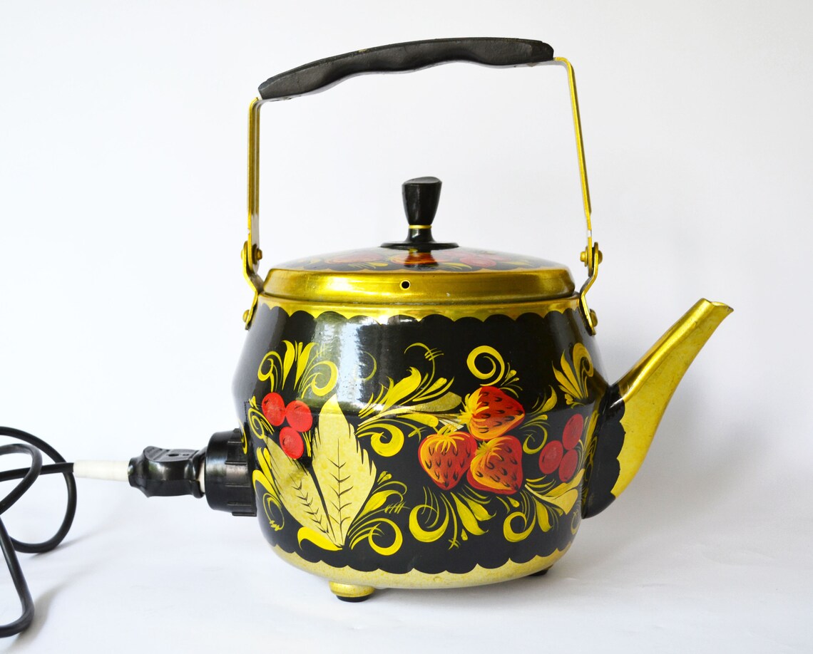 Working Retro Electric Kettle New Old Soviet Metal Kettle Etsy
